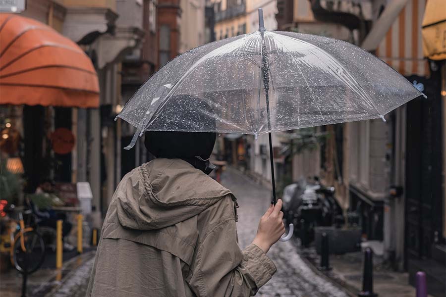 a man holding an umbrella