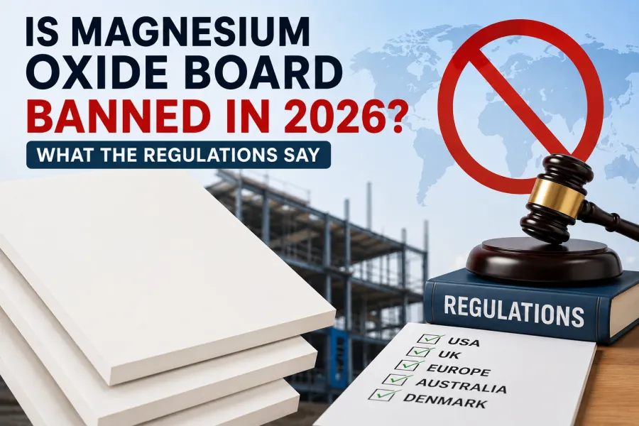 White magnesium oxide boards with global regulations and restrictions in 2026