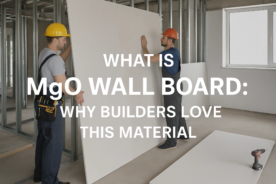 MgO wall board installation in a modern building, showcasing fire-resistant and durable wall panels