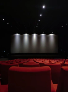 Modern movie theater featuring magnesium oxide board in wall and ceiling systems, providing fire resistance, acoustic performance, and long-term durability.